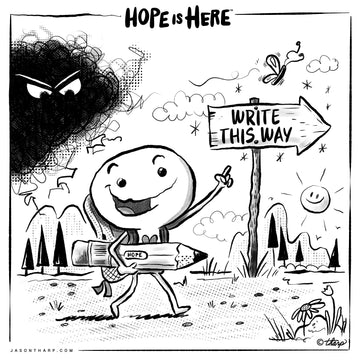 Hope Is Here™ | Beyond Hope Project Hope character walking down the write path to tell it's story