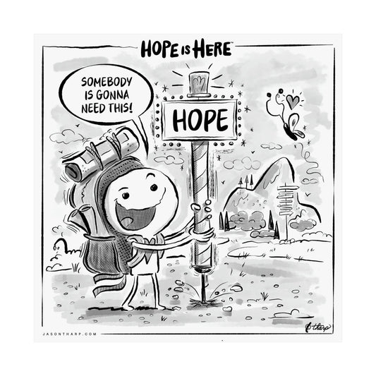 Printify Poster 12" x 12" / Matte "Gift a Beacon of Optimism with 'Emergency Hope" 12x12 Inspirational Art Print - Beyond Hope Project