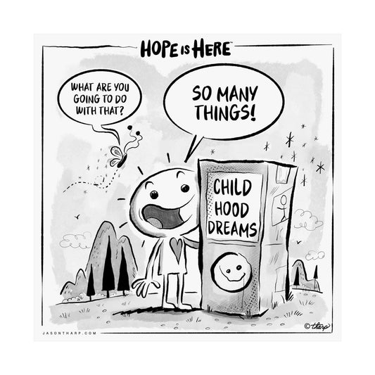 Printify Poster 12" x 12" / Matte Hope is Here: "Childhood Dreams" 12x12 Art Print by Jason Tharp