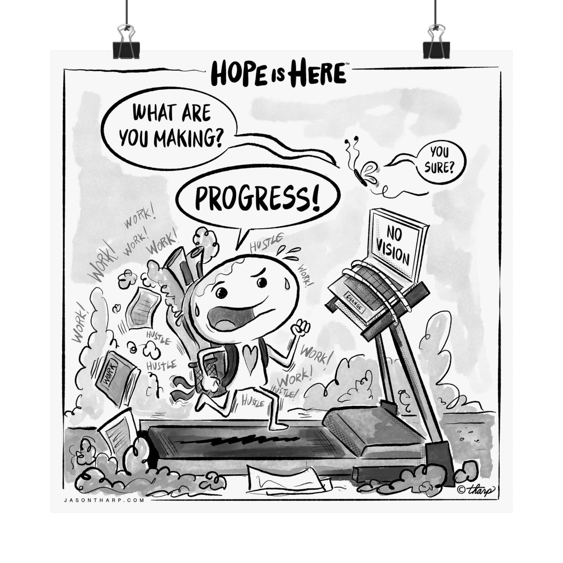 Printify Poster 12" x 12" / Matte Hope is Here: "Progress" 12x12 Art Print by Jason Tharp