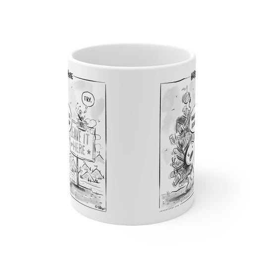 Printify Mug 11oz 'LeaveI' Mug - 11 oz Inspirational Coffee Cup
